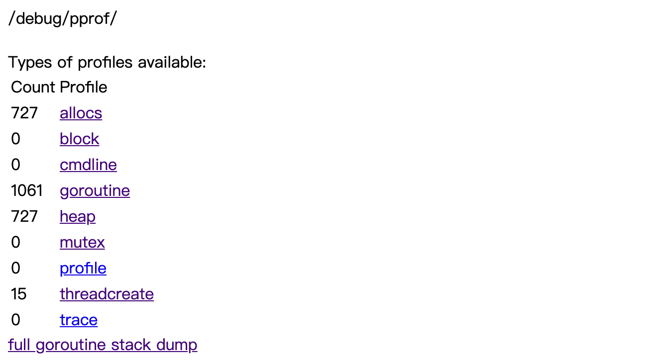 debug/pprof